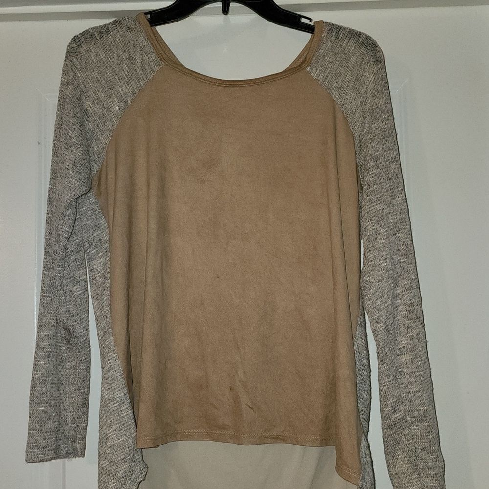 Mixed fabric top